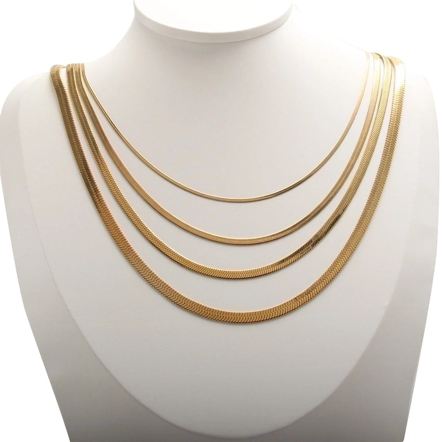 Solid Color Snake Chain Necklace [304 Stainless Steel]