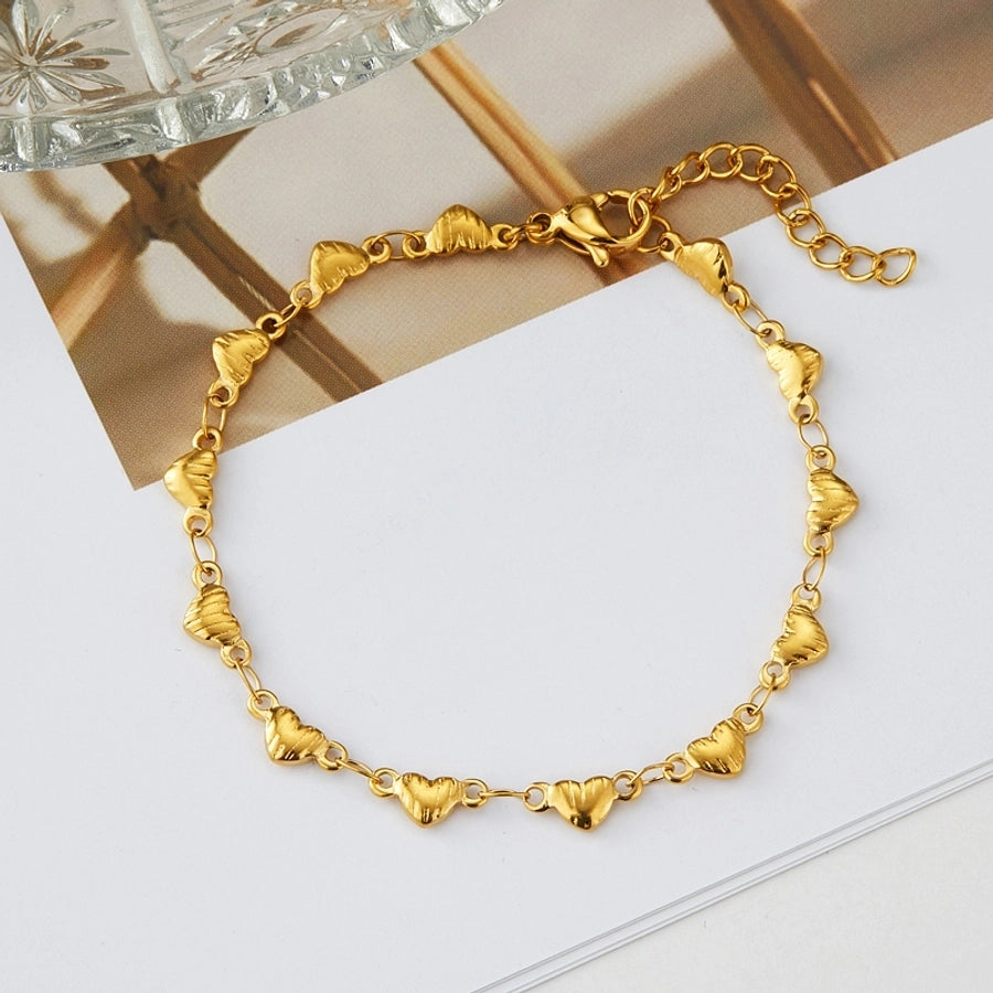 Full Heart Shape Bracelet/Necklace [304 Stainless Steel,18K Gold Plated]