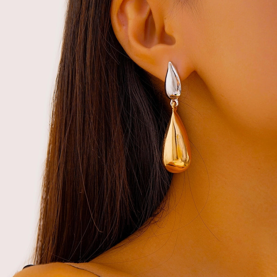 Two Tone Drop Earrings [304 Stainless Steel]