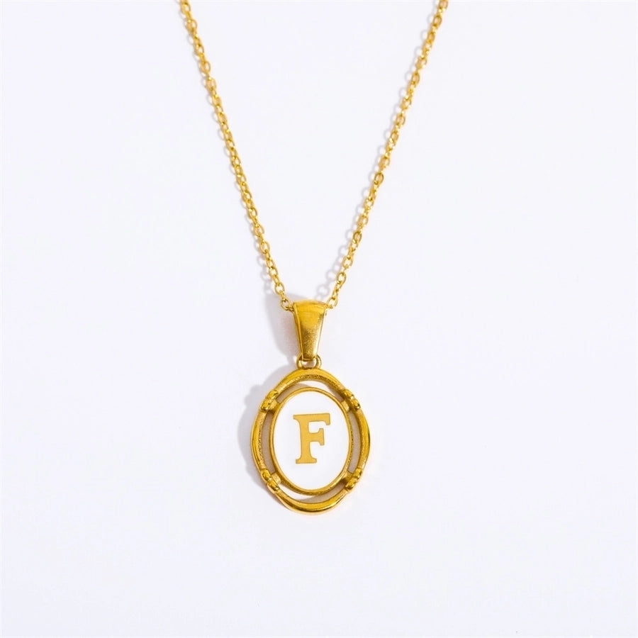 Letter Necklace [201,304 Stainless Steel,18K Gold Plated]