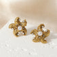 Beach Starfish Pearl Ear Studs [304 rustfrit stål]