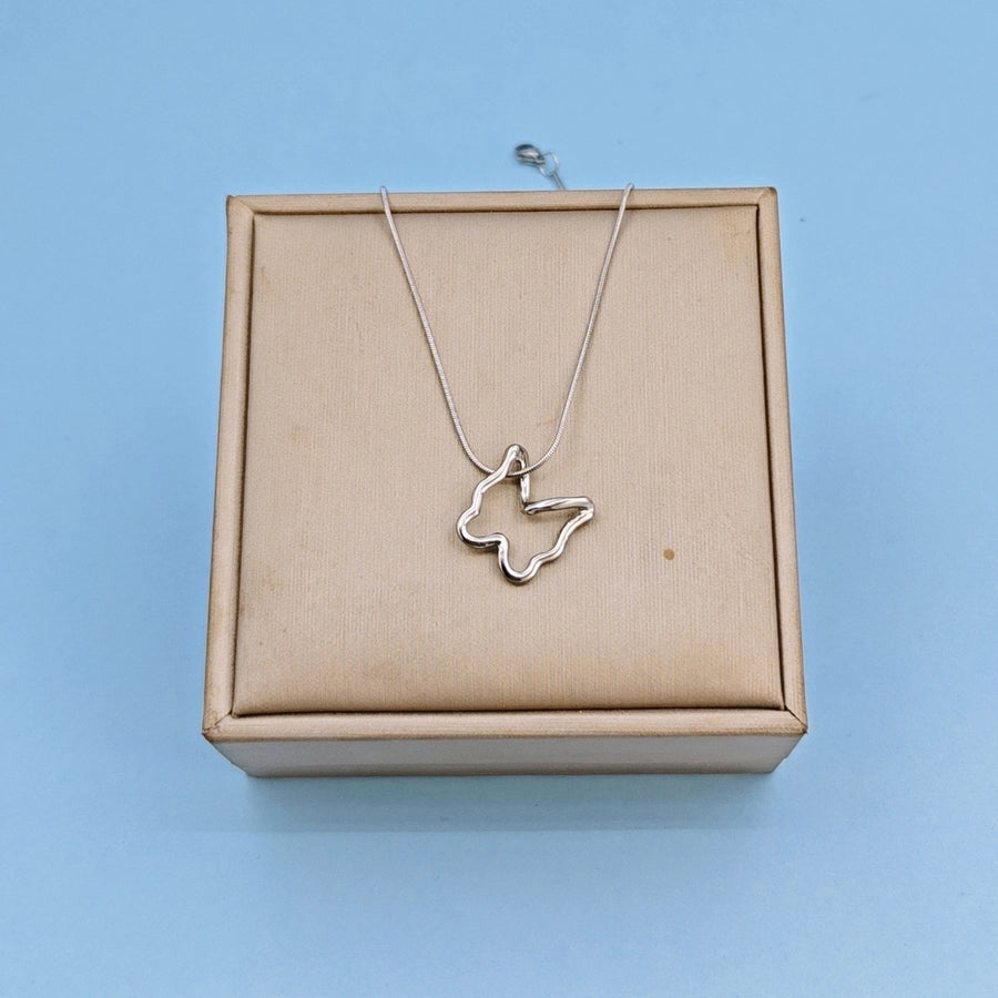 Hollow Butterfly Pendant Necklace [304 Stainless Steel]