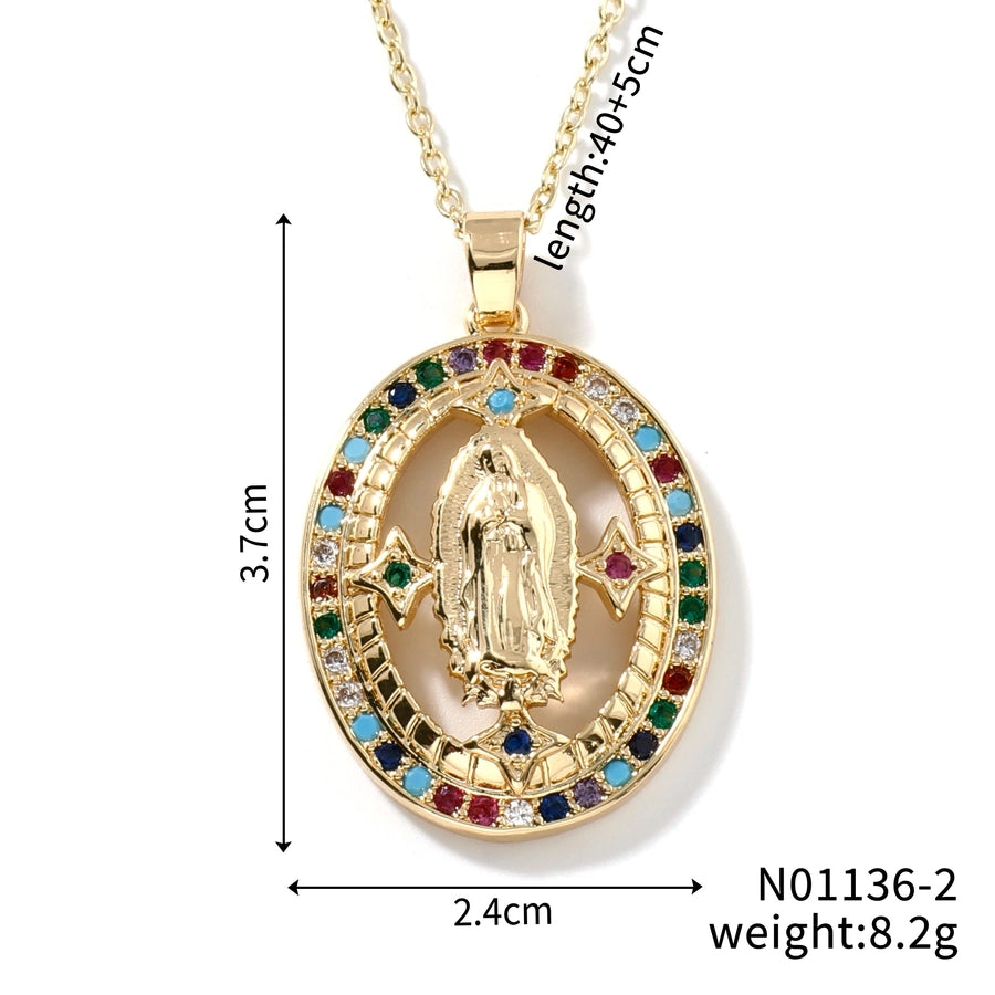 Vintage StyleVirgin Mary Pendant Necklace [304 Stainless Steel,Copper]