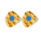 Vintage Style Stone Earrings [304 Stainless Steel,18K Gold Plated]