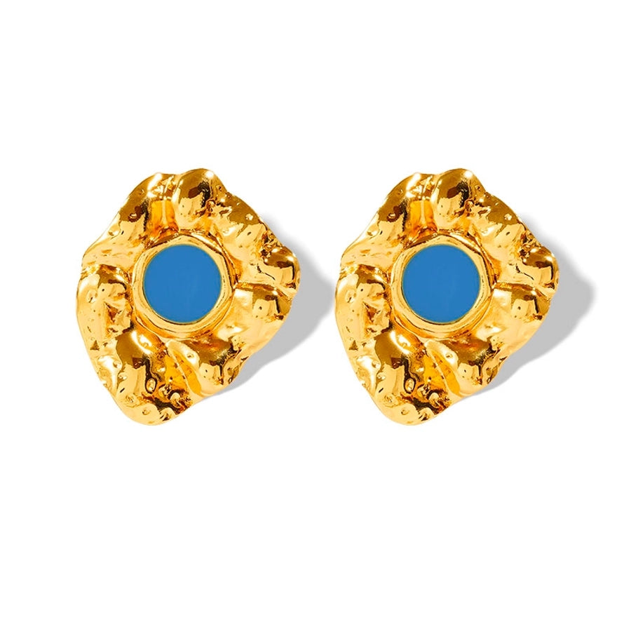 Pendientes de piedra de estilo vintage [304 acero inoxidable, 18k dorado chapado]