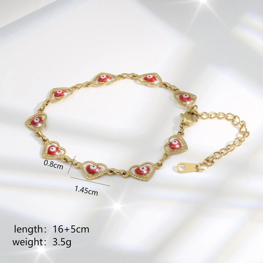 Heart Shape Bracelet [304 Stainless Steel, 18K Gold Plated]