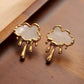 Clouds Shell Earrings [304 Stainless Steel, 18K Gold Plated]