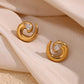 Swirl Water Droplets Spiral Plating Earrings [304 Stainless Steel,18K Gold Plated]