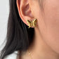 Butterfly Stud Earrings [304 Stainless Steel,18K Gold Plated]