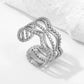 Wavy Beaded Open Ring [Stainless Steel]