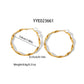 Round Frill Hoop Earrings [304 Stainless Steel,18K Gold Plated]