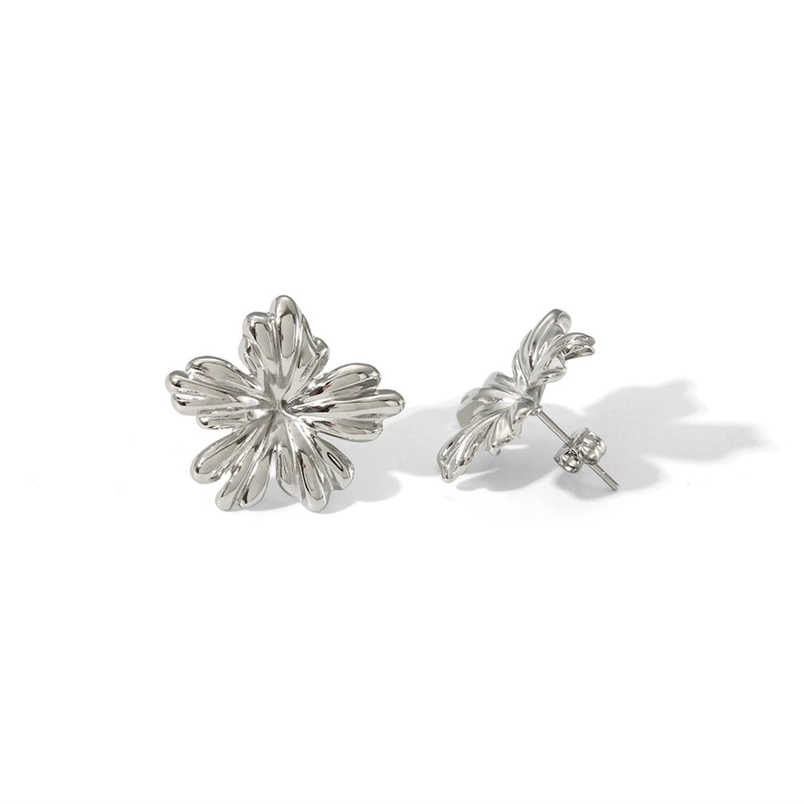 Classic Style FlowerEarrings [304 Stainless Steel, 18K Gold Plated]