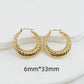 Vintage Style U Shape Earrings [304 Stainless Steel, 18K, 24K Gold Plated]