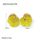 Flower Grape Resin Earrings [304 Stainless Steel, 18K Gold Plated]