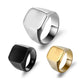 Hip-Hop Retro Solid Color Ring [304 Stainless Steel 18K Gold Plated]