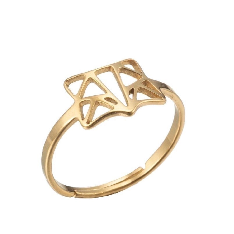 Thin Mix Design Ring [201 Stainless Steel, 18K Gold Plated]